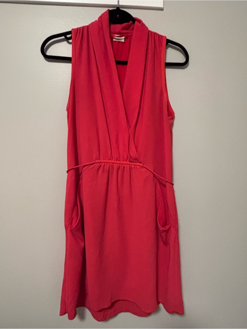 Wilfred Red Sleeveless Wrap-Style Mini Dress